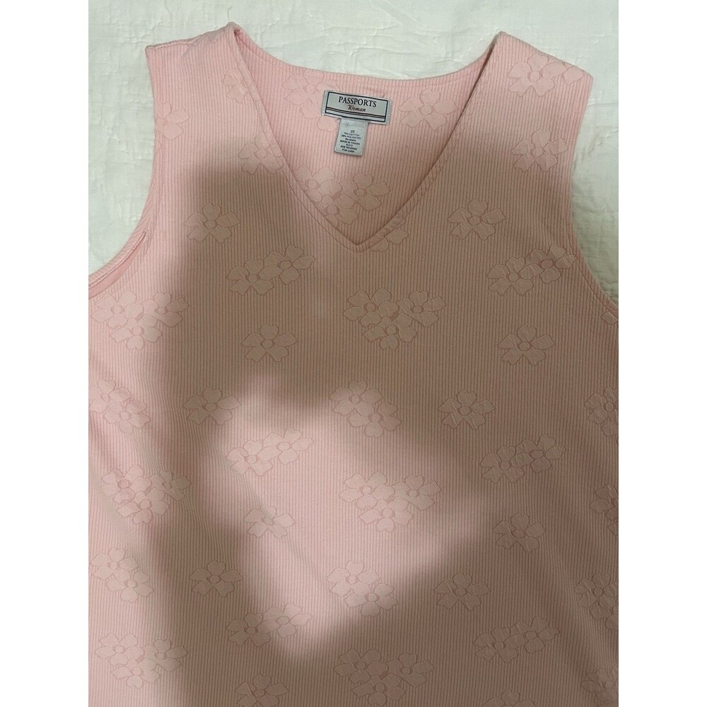 Passports Woman 3x Sleeveless Tunic Dress Pink Flowers - Picture 3 of 7